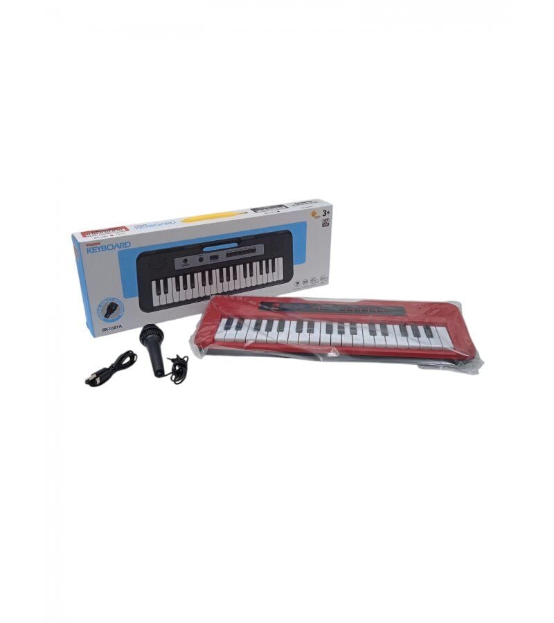 37 Tuşlu Pilli USB Kablolu Mikrofonlu Piano Kırmızı veya Siyah