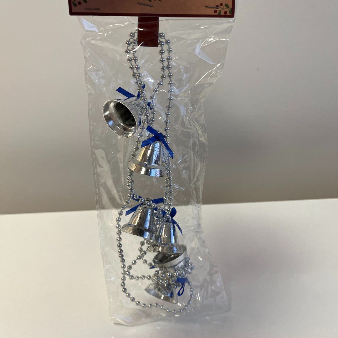 120 Cm Zincir Yılbaşı Ağacı Süsü - Mavi Su Dünyası Gümüş