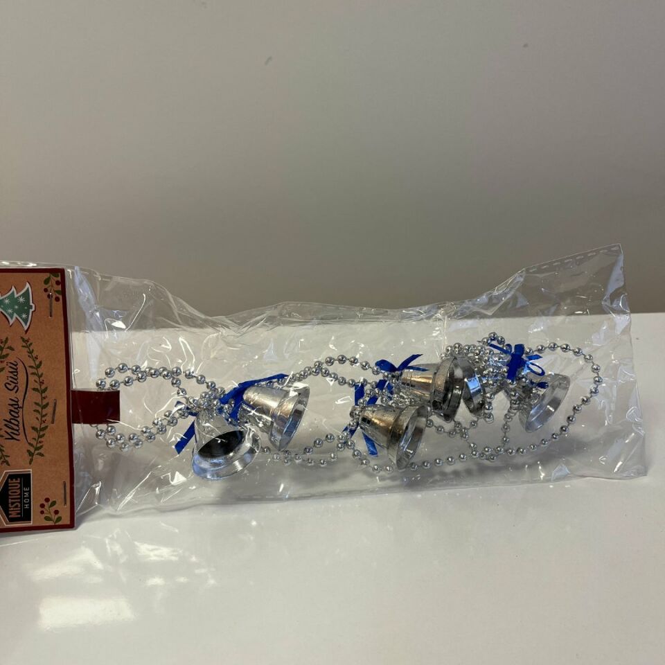 120 Cm Zincir Yılbaşı Ağacı Süsü - Mavi Su Dünyası Gümüş