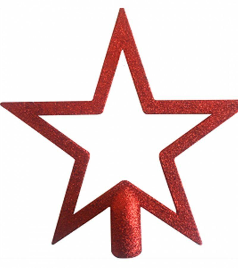 18 Cm Yılbaşı Ağacı Yıldız Çam Tepeliği - Mavi Su Dünyası Kırmızı