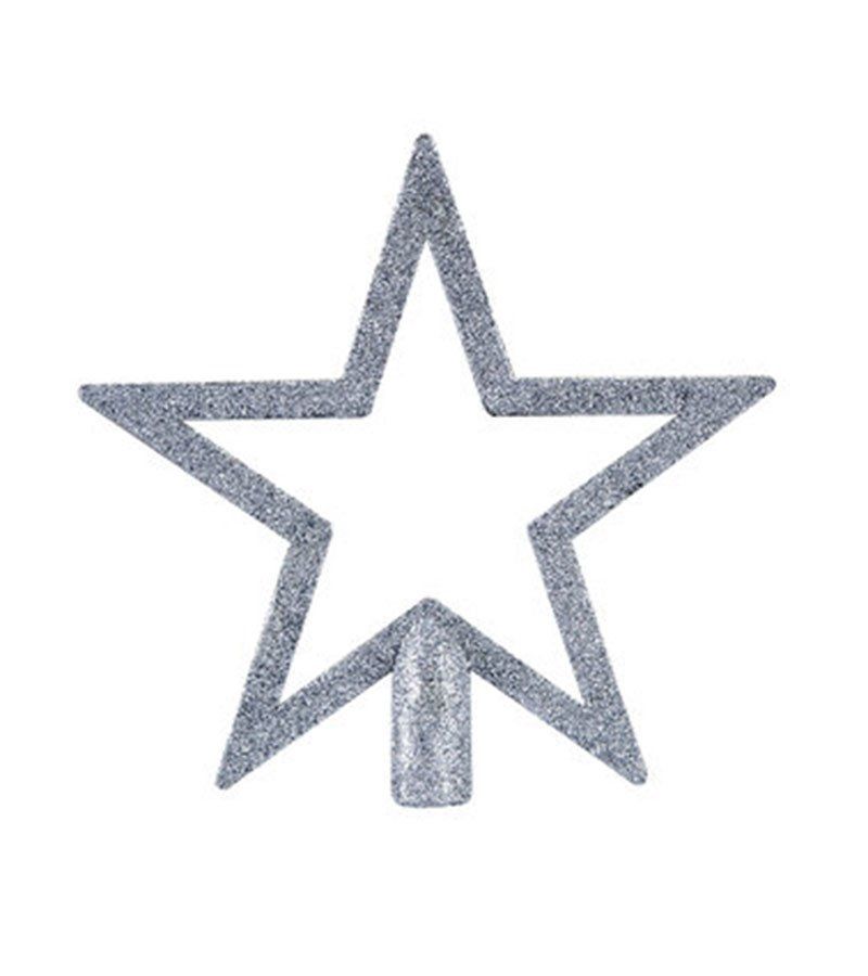 18 Cm Yılbaşı Ağacı Yıldız Çam Tepeliği - Mavi Su Dünyası Gümüş