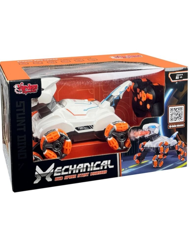 Uzaktan Kumandalı Full Fonksiyon 8 Teker Buharlı 2.4G Şarjlı Dinozor Araba Robot