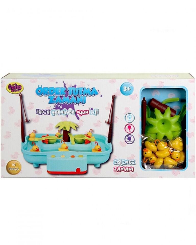 Oltalı Havuzlu Ördek Tutma Oyun Seti | Müzikli Işıklı | Pembe Renkli