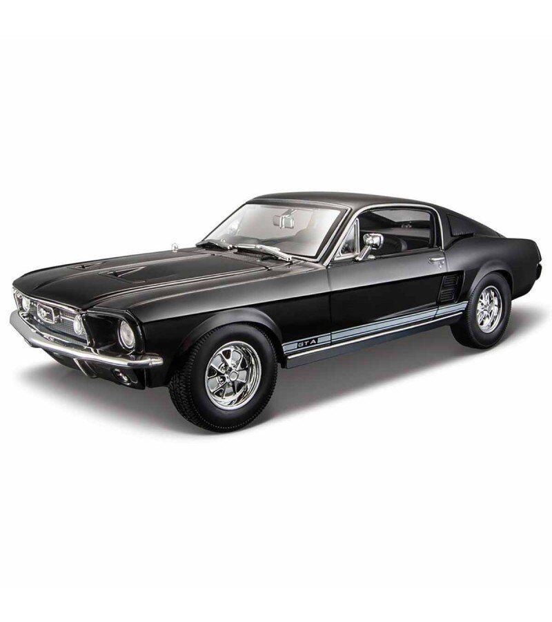 1967 Ford Mustang GTA Fastback 1:18 Ölçekli Klasik Araba 30 Cm Siyah