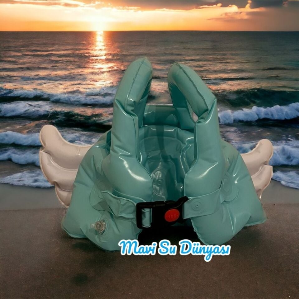 Çocuk Şişme Can Yeleği | Can Simidi | Kanatlı Can Yeleği | Deniz ve Havuz Can Simidi | Can Simit Mavi - L